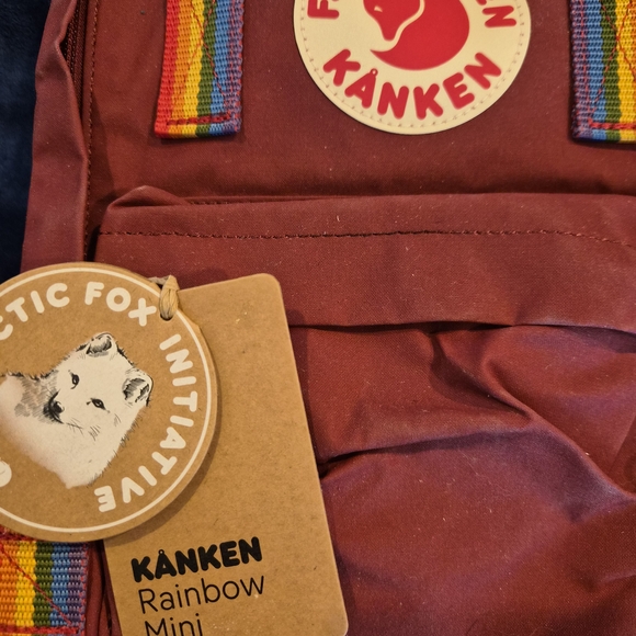 Fjallraven Kånken Mini Backpack - Deep Red with Rainbow Straps main image 14